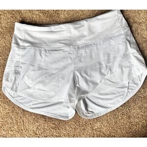 Lululemon Speed Up Shorts Size 12 White Low Rise Lined Athletic